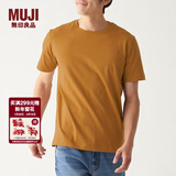 MUJI MUJI 男式 印度棉天竺编织 圆领短袖T恤 ABA01A0S 浅橙色 L