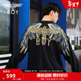BOY LONDON【孔雀之翎】春秋宽松潮牌圆领情侣款刺绣卫衣N03009 蓝色 S