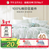 罗莱家纺100%纯棉床上四件套 床单被套双人套件 200*230cm