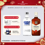 百龄坛特醇500ml+绝对伏特加原味500ml 威士忌+伏特加 