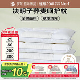 罗莱家纺 枕头枕芯脊椎枕 100%全棉决明子荞麦花草护颈高枕 46*72