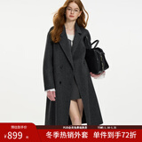 范思蓝恩钻石立裁系列小个子双面呢大衣女秋冬复古羊驼毛外套14216 高级灰 M