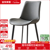 全友家居意式岩板餐桌椅子组合套装客厅家用现代简约吃饭桌政府补贴 灰色|86餐椅*2