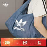 adidas「云朵包」牛仔风大容量运动挎包女子阿迪达斯官方三叶草 制服蓝 NS