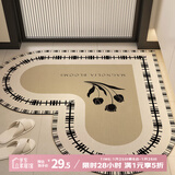 茵尚心形浴室吸水地垫卫生间脚垫入户门口地毯厕所防滑垫子80*80cm