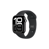 Apple/苹果 Watch Series 10 智能手表GPS+蜂窝款46毫米亮黑色铝金属表壳黑色运动型表带S/M MWYJ3CH/B