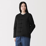 MUJI 女式木棉混盘扣棉服夹克外套女款女装棉衣新中式26年 BD12HA6S 黑色 M (160/84A)