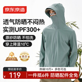 京东京造【UPF300+】防晒衣春夏季防晒服男女外套情人节送礼 绿色2XL