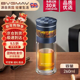 宝威玛（BVGMAV）玻璃杯茶水分离泡茶水杯子双层隔热防烫办公商务杯定制礼品260ml