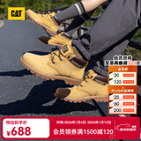 卡特（CAT）中帮大黄靴马丁靴男鞋经典款牛皮户外透气工装靴子男Ealing2.0 黄色P110973 41