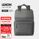 乐上（LEXON）休闲双肩电脑包男15英寸笔记本双肩包女户外旅行情侣拼接书包深灰