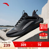 安踏风速丨跑步鞋男冬季轻便减震男士休闲鞋运动鞋子男舒适通勤跑鞋男 【毒刺】碳灰/黑-1 42 (男)