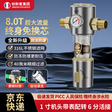 创新者全自动清洗前置过滤器大流量家用入户自来水反冲洗全屋铜中央净水机井水厨房地下水40微米净水器 【带压力表】6分螺纹活接（JD快递）