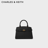 CHARLES&KEITH金属扣带饰手提包单肩包凯莉包包女包生日礼物送女友CK2-50160102