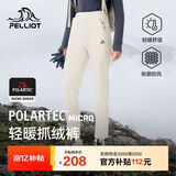伯希和（Pelliot）[P系列]Polartec抓绒裤摇粒绒男女冬保暖登山裤长裤124311232白M