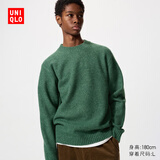 优衣库男女装souffle yarn舒芙蕾圆领针织衫毛衣毛衫479235 54 绿色 L /175/100A