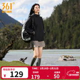 361°运动连帽夹克外套男2025年秋冬防风防泼水户外冲锋男装休闲外套女 【女】超级黑（建议拍大一码） M