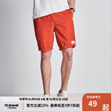 千纸鹤男装五分裤夏季新品青年男士松紧腰抽绳休闲短裤男90225 02A橘红 L