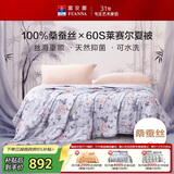 富安娜蚕丝被100%桑蚕丝夏凉被双人可水洗空调被天丝夏被3.9斤203x229cm