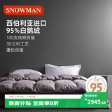 斯诺曼加厚高档100支贡缎进口95白鹅绒羽绒被芯冬被子2.2*2.4m充1500g灰