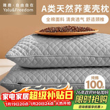 雅鹿·自由自在荞麦枕头100%全荞麦皮荞麦壳枕芯成人睡觉5斤 可拆洗46×72cm纯灰