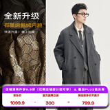 伯爵卓尔高端全羊毛双面呢大衣100%男士2025秋冬季新款中长款通勤男装外套 山岩灰（中长款） 【二代-石墨烯/鹅绒内胆】 L (175)