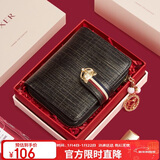 金狐狸（FOXER）牛皮女士钱包大容量短款卡包钱票夹手拿包零钱包元旦礼物送女生