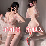 姬欲（JIUUY）情趣内衣性感纯欲包臀大尺度母犬sm羞耻情侣睡裙蕾丝房事新年战袍