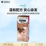 花王（KAO）遮白染发剂Blaune 1N自然米色植物盖白染发膏泡泡染原装进口