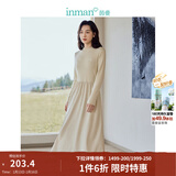 茵曼（INMAN）2025秋冬女装新款灯芯绒连衣裙新品长袖休闲针织礼服中长裙子 淡香杏-18348357H1 XL
