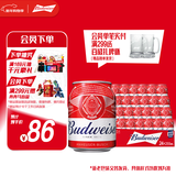 百威啤酒mini红罐淡色拉格255ml*24听小罐整箱装京东自营喜酒新年送礼