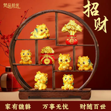 梵品拾光新中式貔貅招财摆件博古架实木开业礼品乔迁新居新婚家居客厅装饰