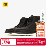 卡特（CAT）马丁靴工装靴男鞋经典款BRAVADO轻户外复古时尚牛皮面机车靴子男 黑色P712947 44