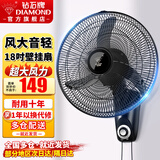 钻石牌（DIAMOND） 壁扇壁挂风扇挂壁式电风扇家用客厅墙壁摇头挂扇挂式工业电扇大风力宿舍餐厅 FB-45-2牛角叶机械（18吋）