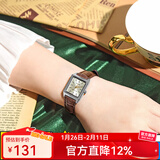 卡西欧（CASIO）手表女 复古小方表 气质女表 简约指针学生石英表情人节礼物 LTP-V007L-9E