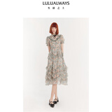 LULUALWAYS我爱露露夏季优雅浪漫飘逸气质女神范长款连衣裙 浅绿色 XL