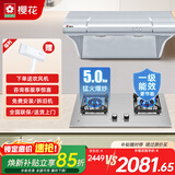 樱花油烟机家用中式抽吸油烟机710mm小尺寸排油烟机深腔拢烟强效双电机大吸力双吸风口脱排式老式油烟  130-22+DSC01【5.0KW不锈钢面板】 天然气