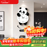 猫九酱熊猫钟表挂钟客厅装饰2025新款简约大气网红挂墙创意时钟餐厅