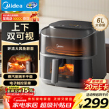 美的（Midea）免翻面空气炸锅2025年新款上下可视 家用全自动大容量6L 烤箱电炸锅蒸烤一体全金属内腔KZC6019D
