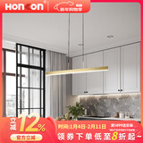 宏光照明（Honkon）极简现代一字型餐厅灯高级感拉丝金吧台餐厅条形吊灯 1000长吊 40W 变光 拉丝金