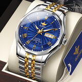 劳力士2026新款瑞士原装手表男士全自动机械表防水夜光高档男表 R3207间金蓝盘+进口机芯