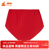 铜牛 女士内裤 汗布 大码加肥型三角裤 吸湿透气内裤 VC005 中国红 1条 XL (175/100)