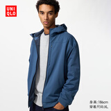 优衣库男装防风摇粒绒拉链连帽开衫/长袖外套481182 65 宝蓝色 4XL /185/128C