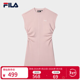 斐乐 斐乐官方女装针织连衣裙2025夏季新款时尚休闲无袖收腰裙子 赤粉色-PK M 165/84A/M