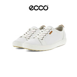 爱步（ECCO）牛皮休闲鞋小白鞋 柔酷7号430003 01007白色 38(建议正码正拍)