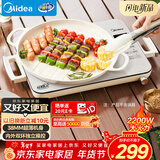 美的（Midea）电陶炉围炉煮茶电磁炉家用 超薄新型大面板 2200W火大功率 电磁灶火锅炉 炒菜电池炉HW22EF01