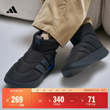 adidas ADIPUFF面包鞋保暖防滑耐磨柔软中帮棉鞋阿迪达斯轻运动   黑色/碳黑/皇家蓝   44.5