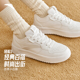 安踏轻松丨板鞋小白鞋女鞋学生校园厚底增高轻便百搭情侣运动休闲鞋