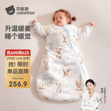 贝肽斯婴儿睡袋暖姜恒温儿童一体睡袋婴幼儿防踢被睡衣秋冬加厚 萌兔S