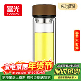 富光男女士双层玻璃杯 高硼硅玻璃304茶隔水杯子 带茶隔泡茶杯320ml